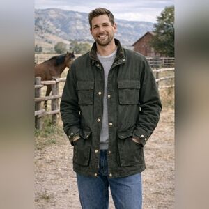 Brooks Brothers Dark Green Barn Chore Field Winter Jacket Size XL